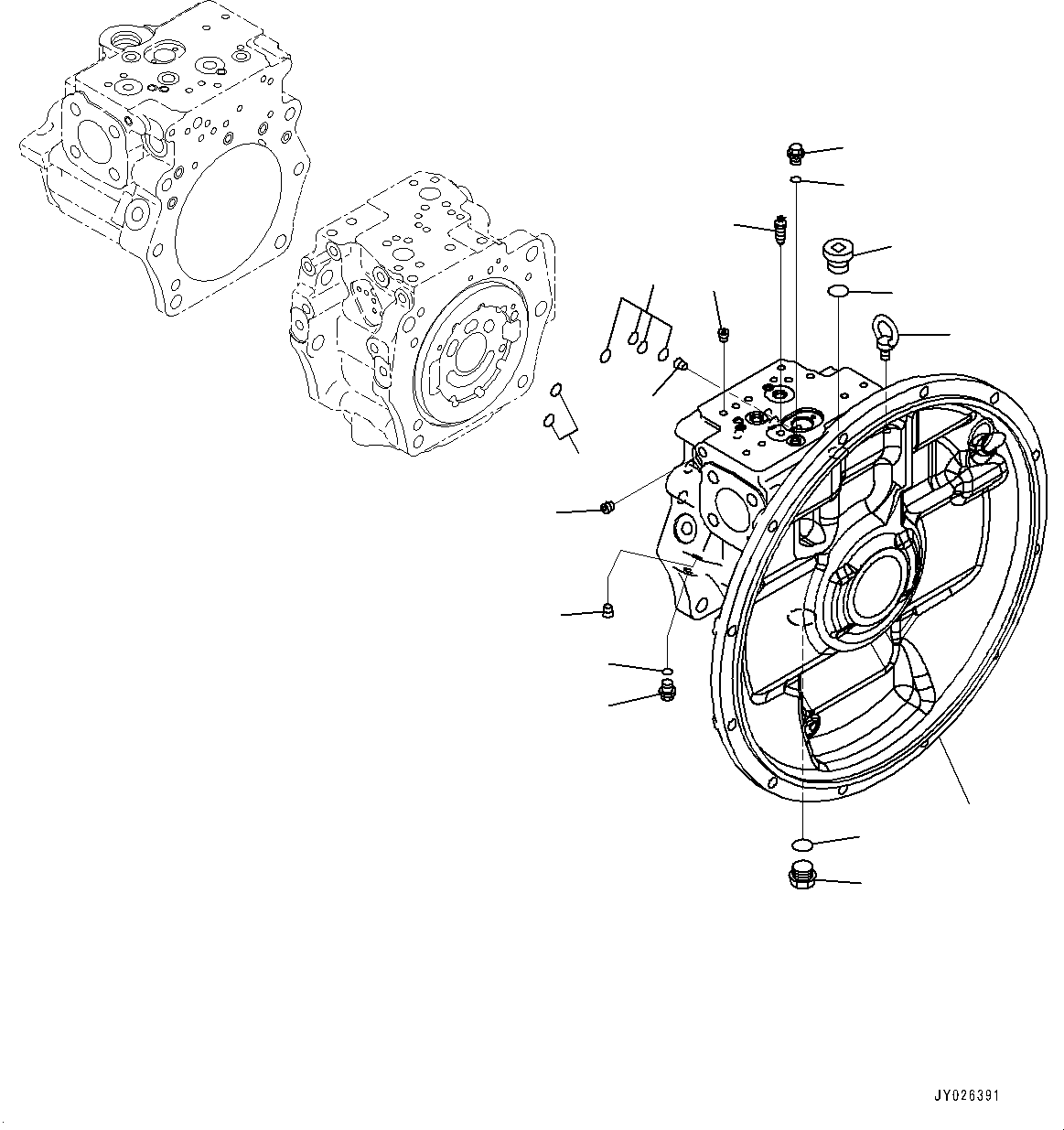 Komatsu parts book diagram for PC360LCI-11 S/N 94001-UP (For KAL): HYDRAULIC PUMP, PISTON PUMP (1/13)(#90652-)