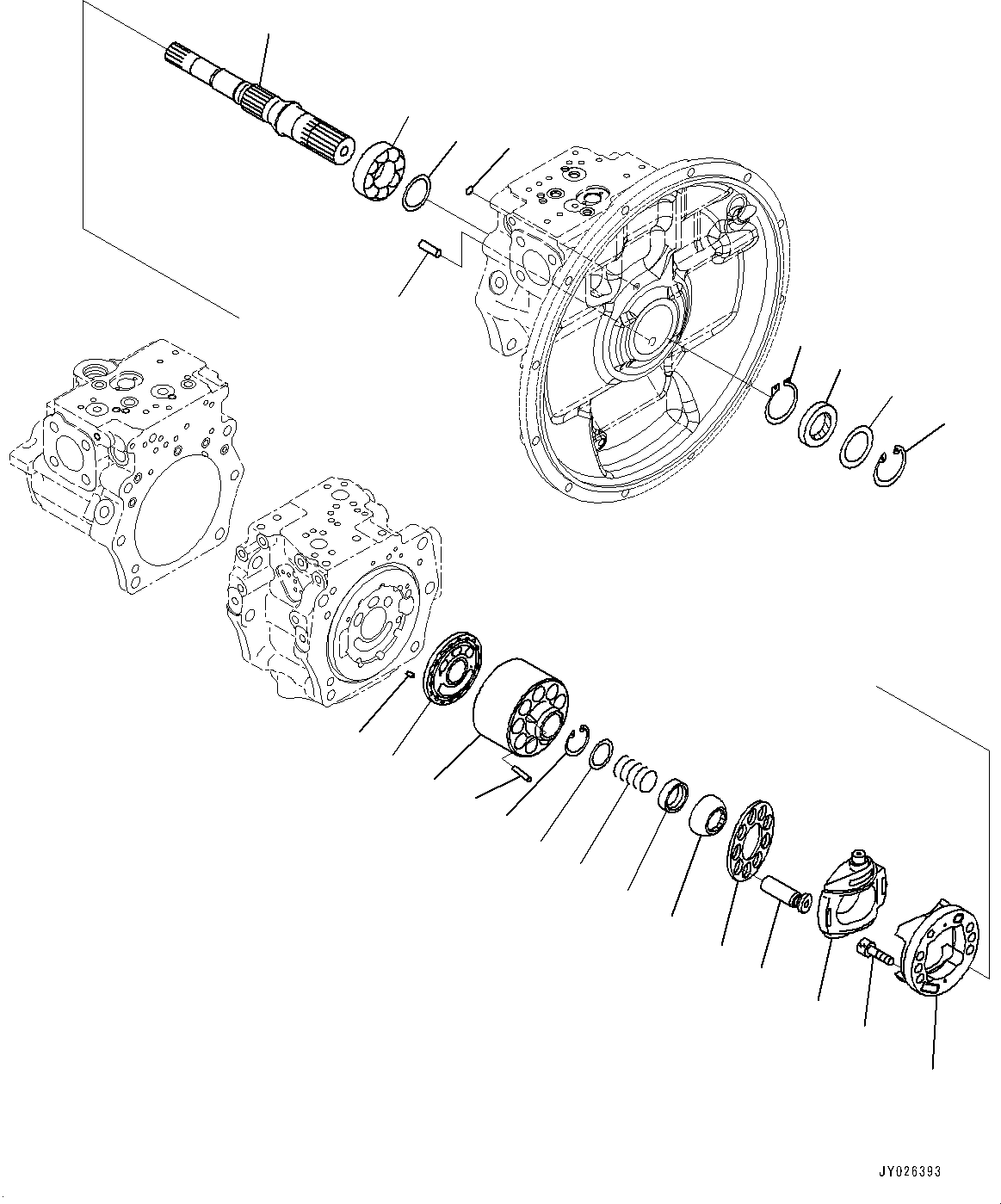 Komatsu parts book diagram for PC360LCI-11 S/N 94001-UP (For KAL): HYDRAULIC PUMP, PISTON PUMP (3/13)(#90652-)