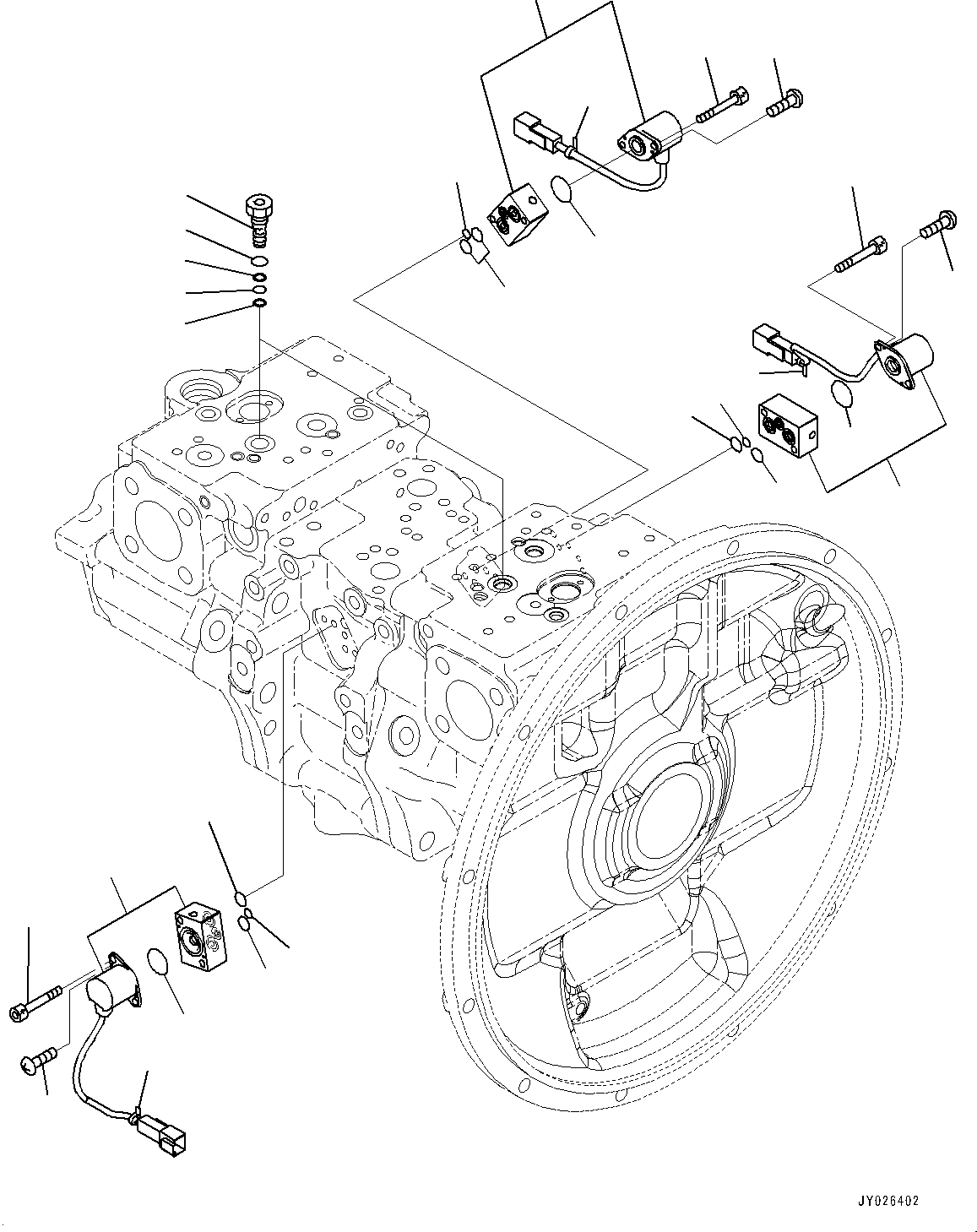 Komatsu parts book diagram for PC360LCI-11 S/N 94001-UP (For KAL): HYDRAULIC PUMP, PISTON PUMP (12/13)(#90652-)