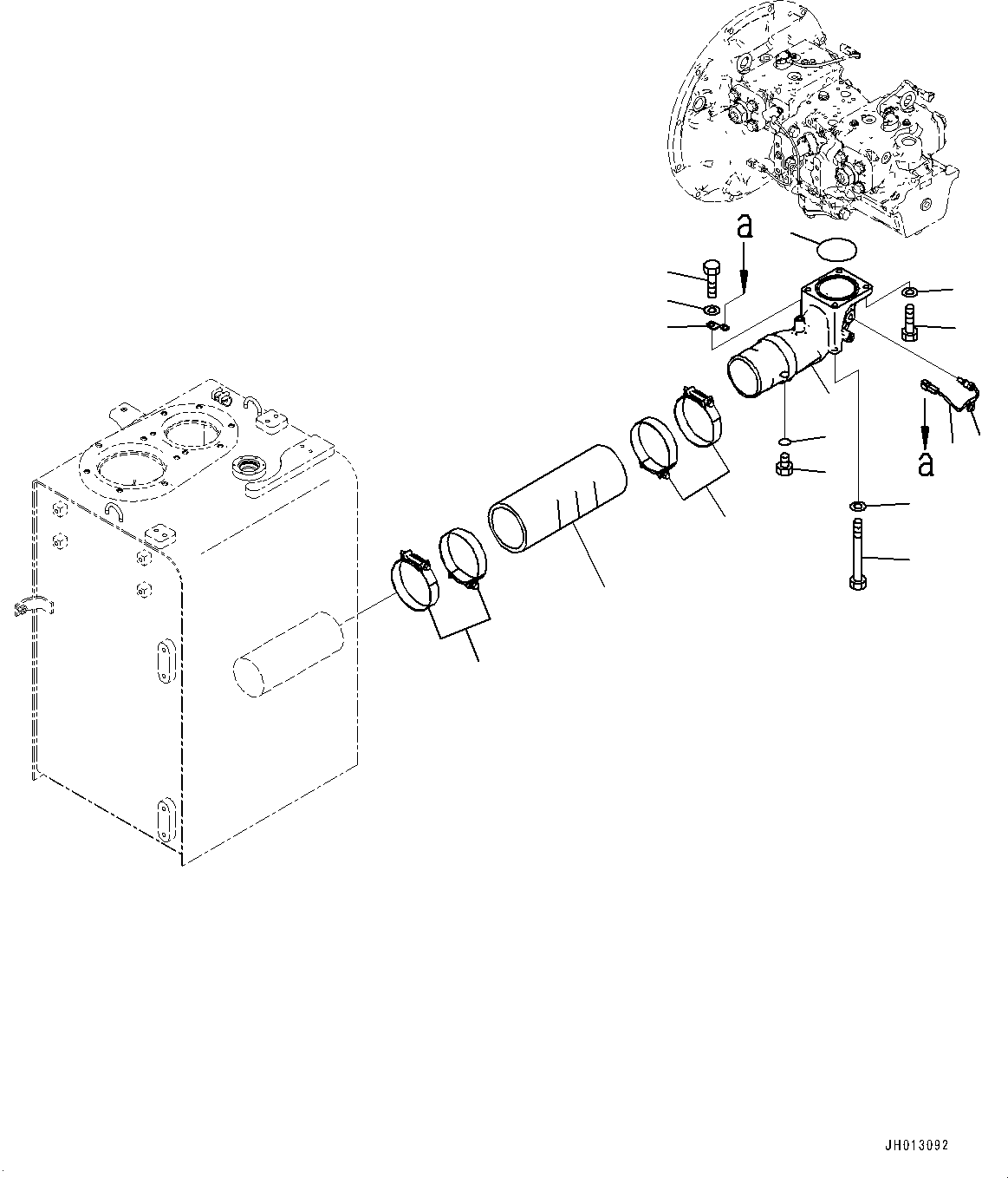 Komatsu parts book diagram for PC360LCI-11 S/N 94001-UP (For KAL): SUCTION PIPING, (#90156-)