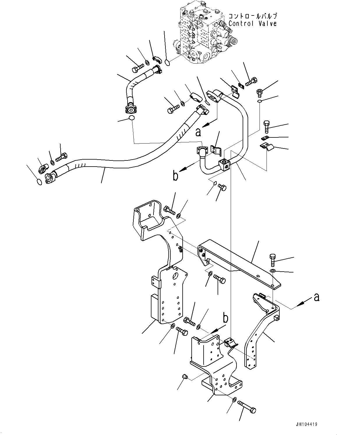 Komatsu parts book diagram for PC360LCI-11 S/N 94001-UP (For KAL): ATTACHMENT PIPING, MAIN PIPING, L.H.(#94001-)