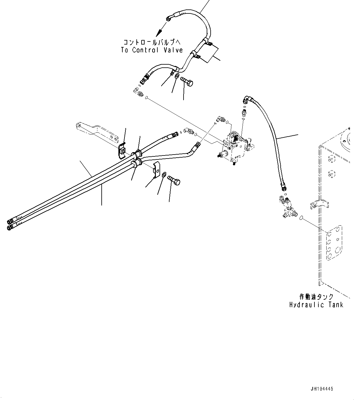 Komatsu parts book diagram for PC360LCI-11 S/N 94001-UP (For KAL): QUICK COUPLER PIPING, PIPING (1/2)(#94001-)