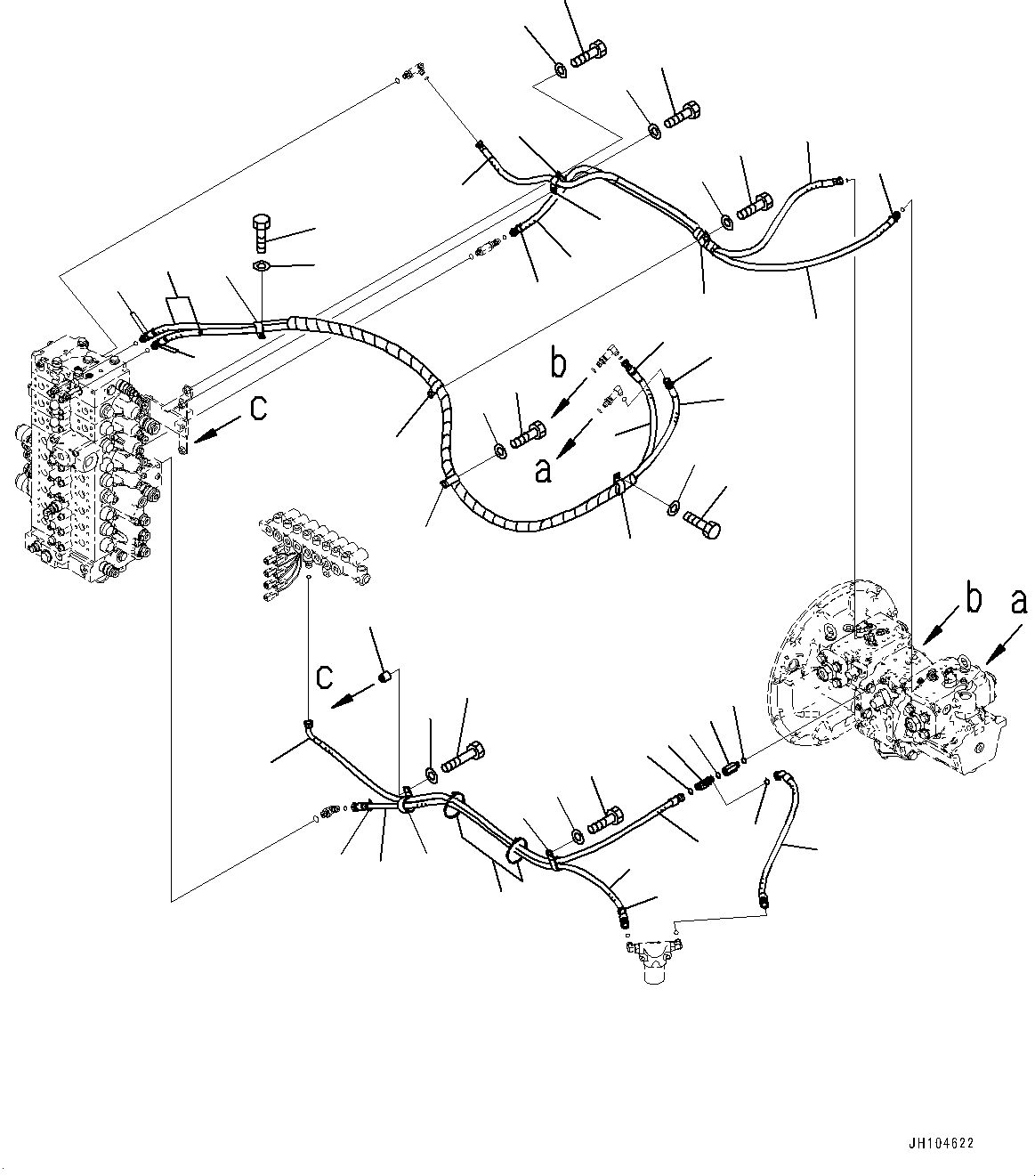 Komatsu parts book diagram for PC360LCI-11 S/N 94001-UP (For KAL): LS PIPING, (#90156-)