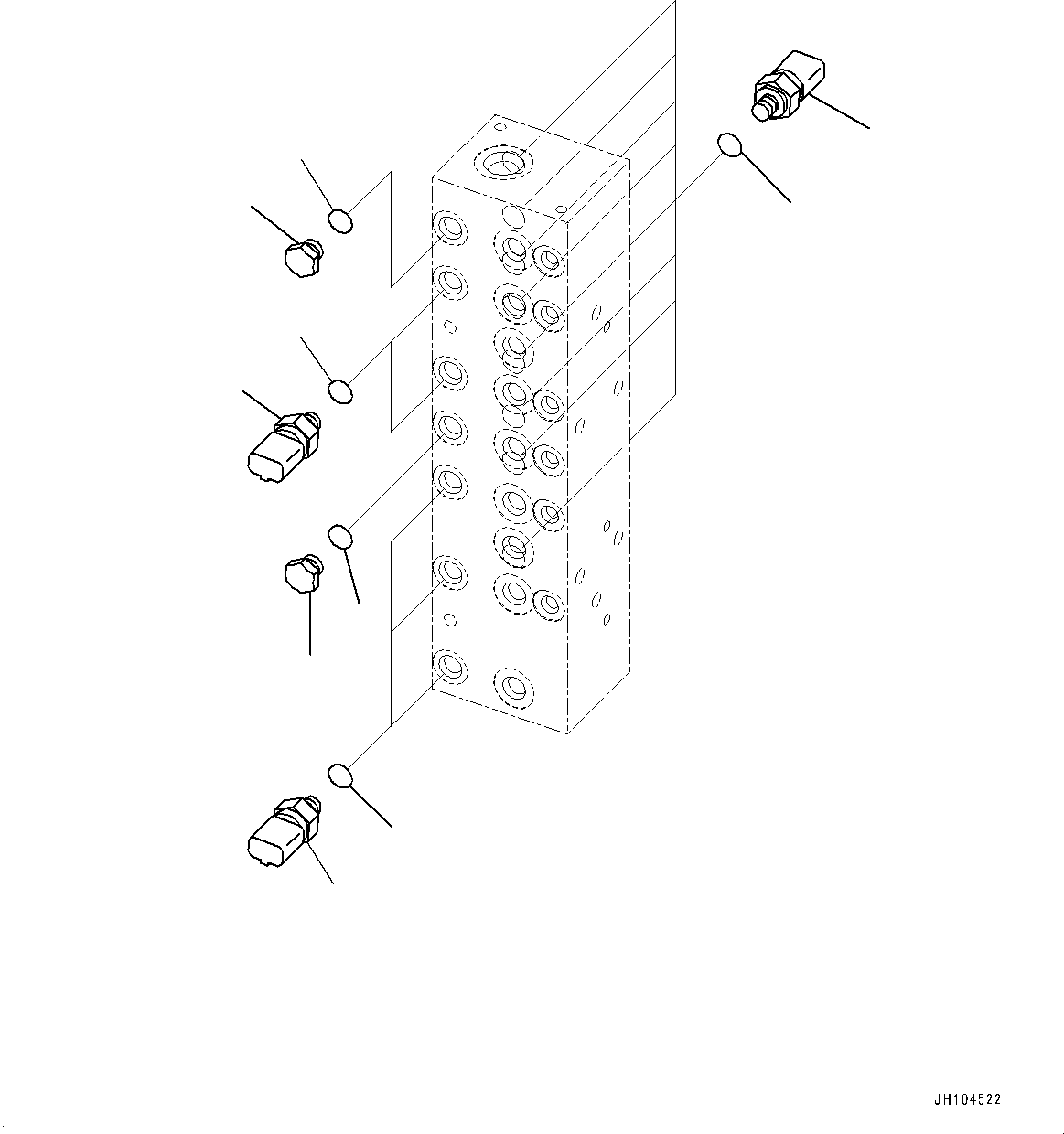 Komatsu parts book diagram for PC360LCI-11 S/N 94001-UP (For KAL): PRESSURE SWITCH BLOCK, SENSOR(#90156-)