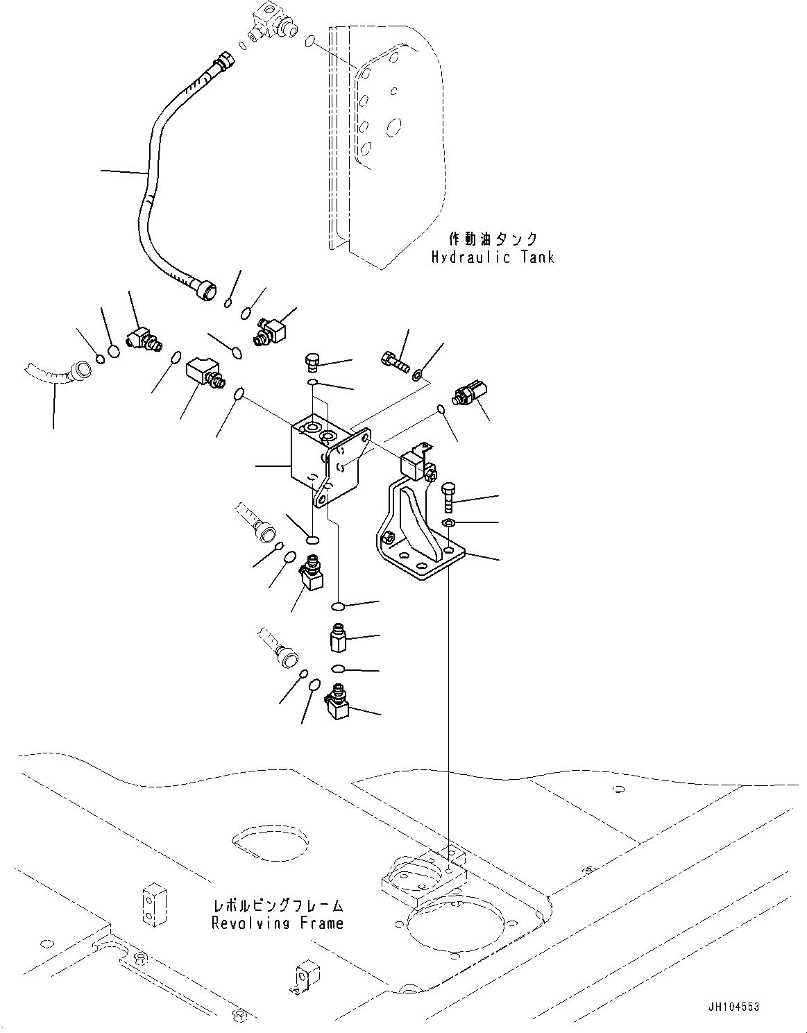 Komatsu parts book diagram for PC360LCI-11 S/N 94001-UP (For KAL): PRESSURE SWITCH BLOCK, BRACKET (2/2)(#90156-)