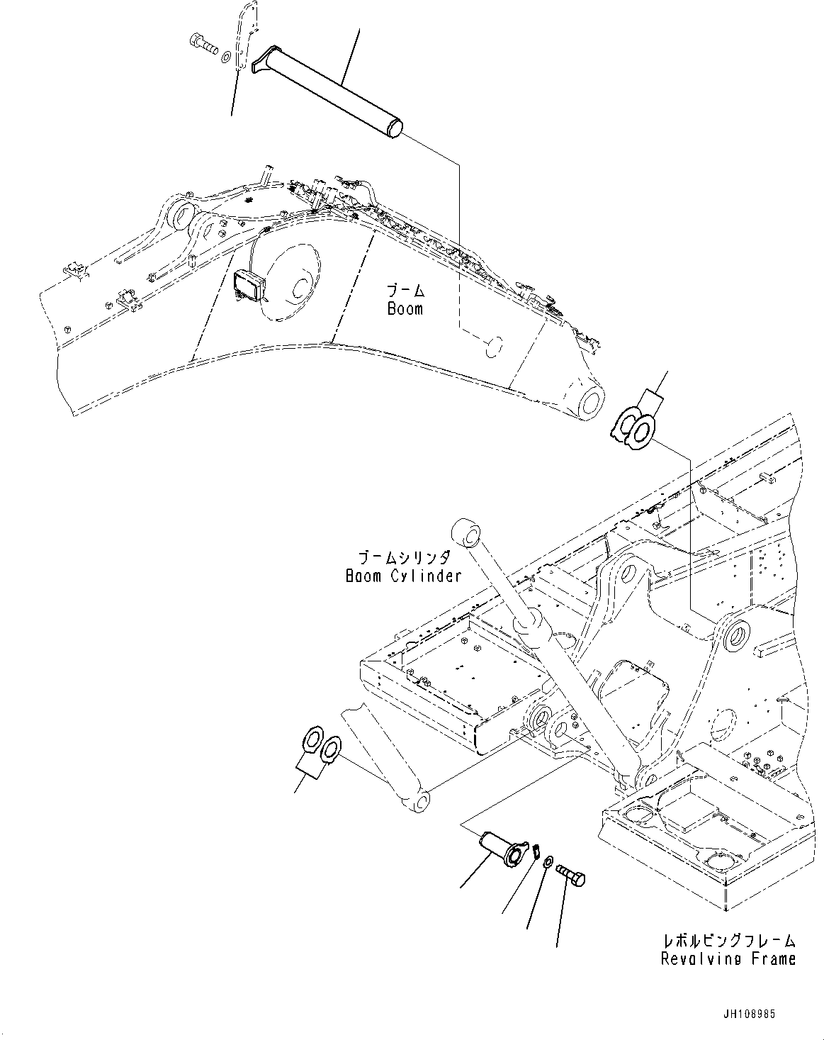 Komatsu parts book diagram for PC360LCI-11 S/N 94001-UP (For KAL): BOOM FOOT PIN, (#90156-)