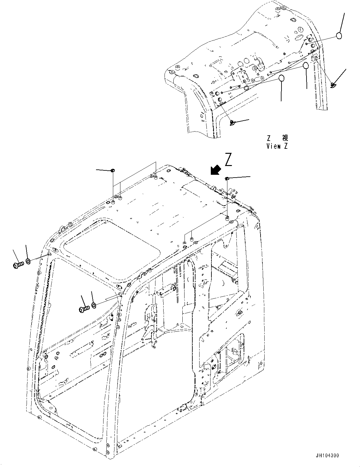 Komatsu parts book diagram for PC360LCI-11 S/N 94001-UP (For KAL): CAB, BLIND PARTS (1/3)(#94001-)
