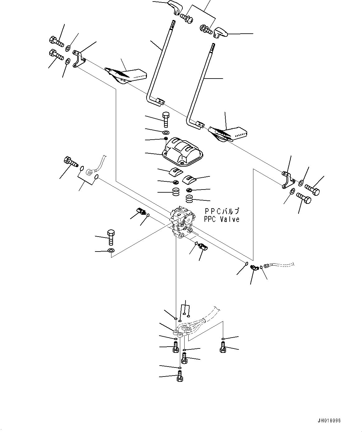 Komatsu parts book diagram for PC360LCI-11 S/N 94001-UP (For KAL): CAB, FLOOR, TRAVEL CONTROL LEVER(#94001-)