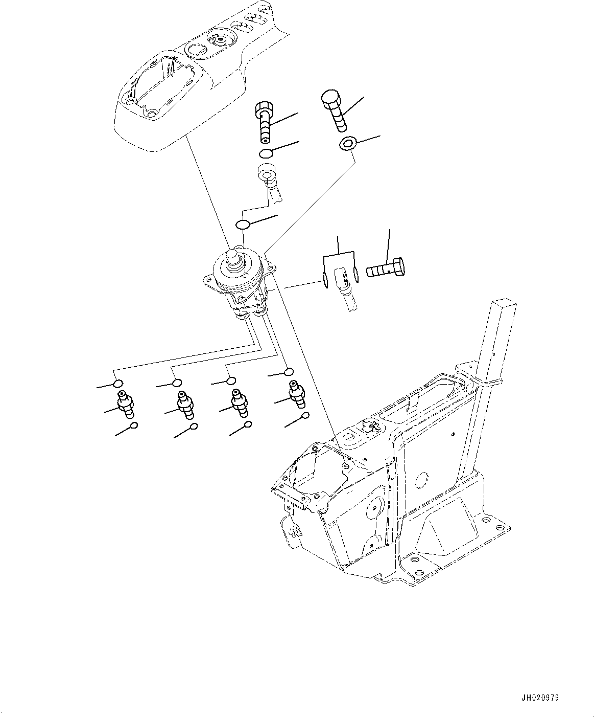 Komatsu parts book diagram for PC360LCI-11 S/N 94001-UP (For KAL): CAB, FLOOR, PPC VALVE MOUNTING FOR WORK EQUIPMENT, R.H.(#94001-)