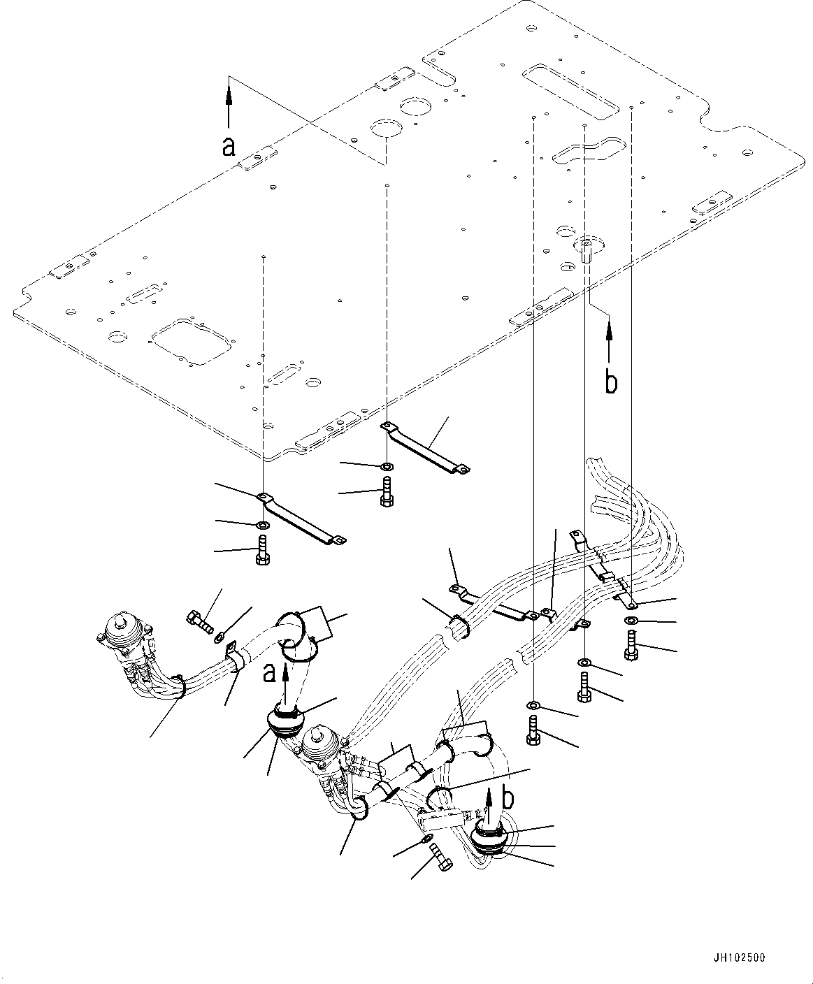 Komatsu parts book diagram for PC360LCI-11 S/N 94001-UP (For KAL): CAB, FLOOR, PIPING MOUNTING(#94001-)
