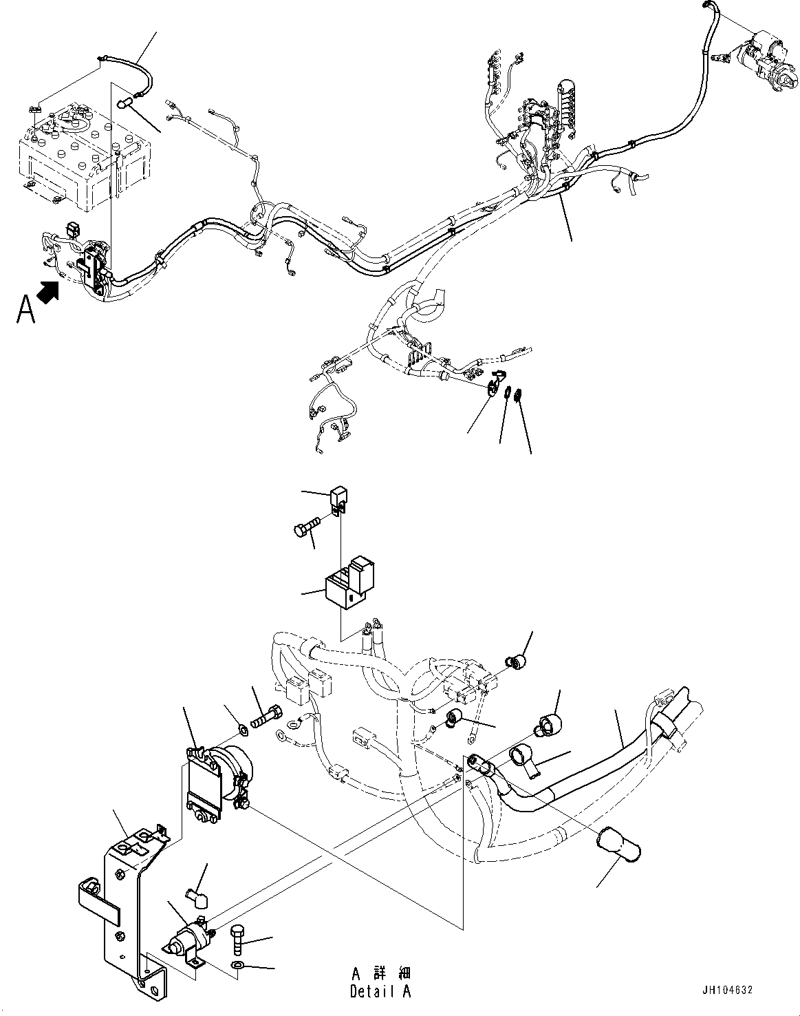 Komatsu parts book diagram for PC360LCI-11 S/N 94001-UP (For KAL): WIRING HARNESS, BATTERY CABLE(#94001-)