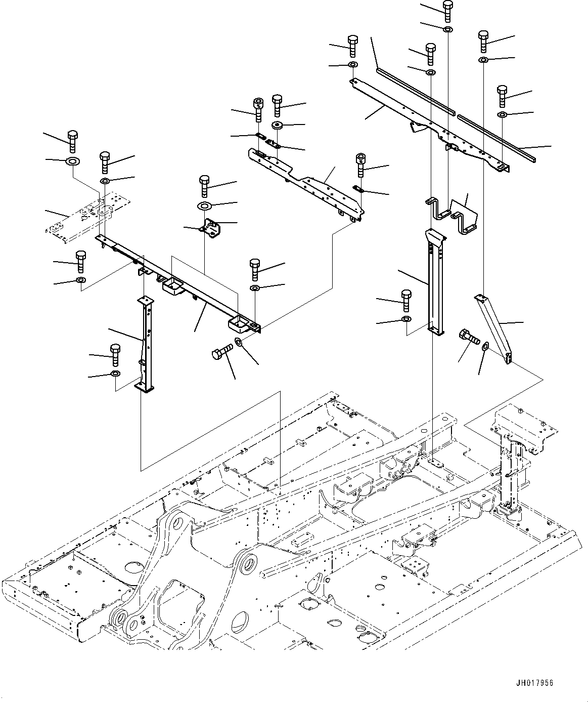 Komatsu parts book diagram for PC360LCI-11 S/N 94001-UP (For KAL): FRAME, (#90156-92075)