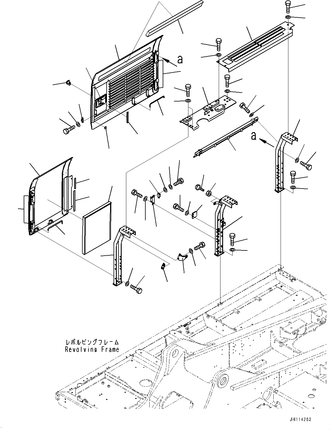 Komatsu parts book diagram for PC360LCI-11 S/N 94001-UP (For KAL): SIDE COVER R.H., (#90001-)
