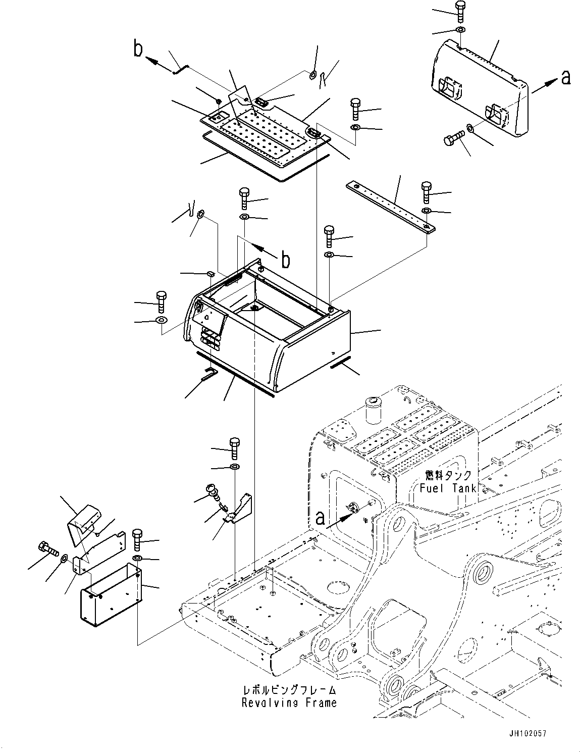 Komatsu parts book diagram for PC360LCI-11 S/N 94001-UP (For KAL): RIGHT SIDE CASE, BATTERY CASE(#94001-)
