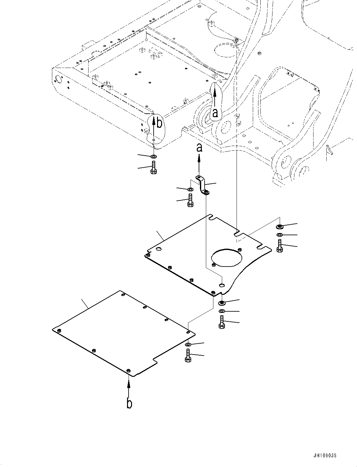 Komatsu parts book diagram for PC360LCI-11 S/N 94001-UP (For KAL): UNDER COVER, (4/4)(#90156-)