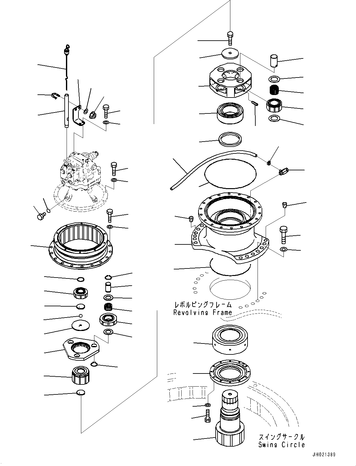 Komatsu parts book diagram for PC360LCI-11 S/N 94001-UP (For KAL): SWING MACHINERY AND MOTOR, SWING MACHINERY(#90156-90269)