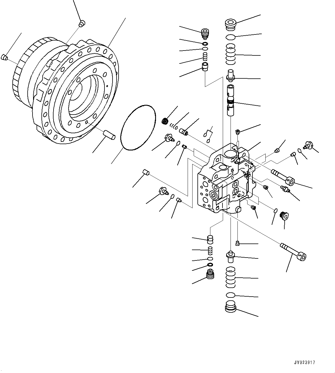 Komatsu parts book diagram for PC360LCI-11 S/N 94001-UP (For KAL): TRAVEL MOTOR AND FINAL DRIVE, TRAVEL MOTOR, L.H. (1/3)(#90512-)