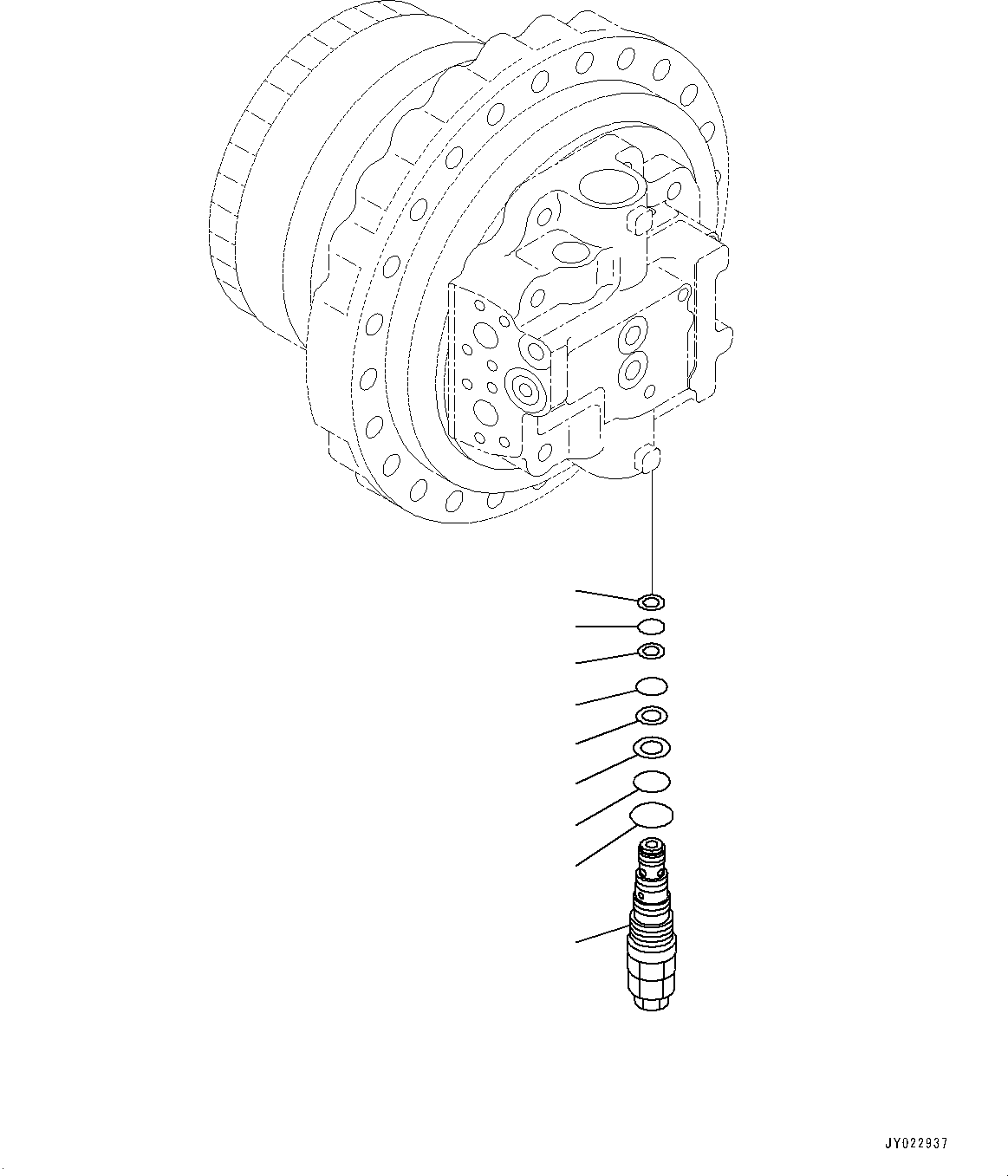 Komatsu parts book diagram for PC360LCI-11 S/N 94001-UP (For KAL): TRAVEL MOTOR AND FINAL DRIVE, TRAVEL MOTOR, L.H. (3/3)(#90512-)