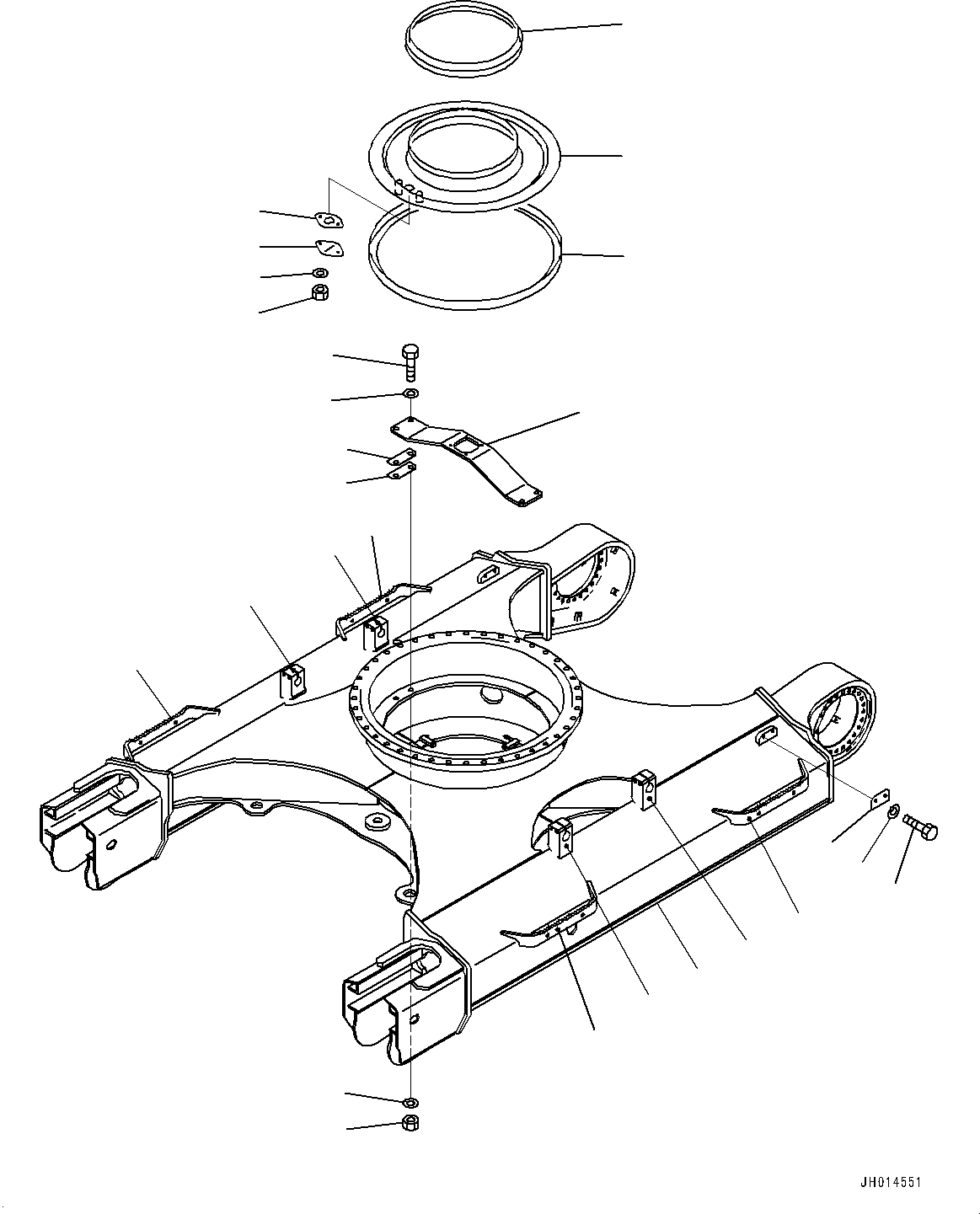 Komatsu parts book diagram for PC360LCI-11 S/N 94001-UP (For KAL): TRACK FRAME, (#90001-)