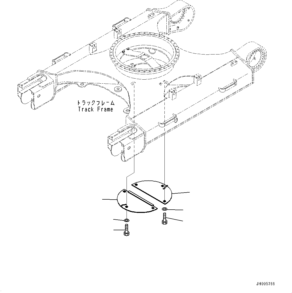 Komatsu parts book diagram for PC360LCI-11 S/N 94001-UP (For KAL): TRACK FRAME UNDER COVER, (#90156-)
