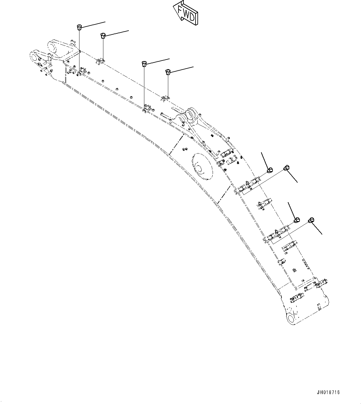 Komatsu parts book diagram for PC360LCI-11 S/N 94001-UP (For KAL): BOOM, PLUG(#94001-)