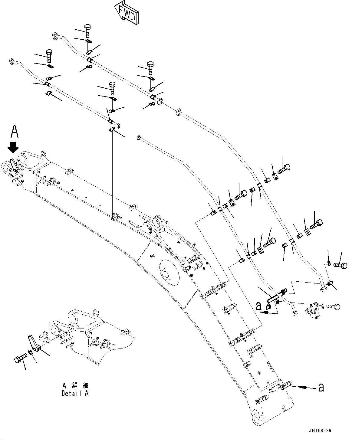 Komatsu parts book diagram for PC360LCI-11 S/N 94001-UP (For KAL): BOOM, CLAMP(#94001-)