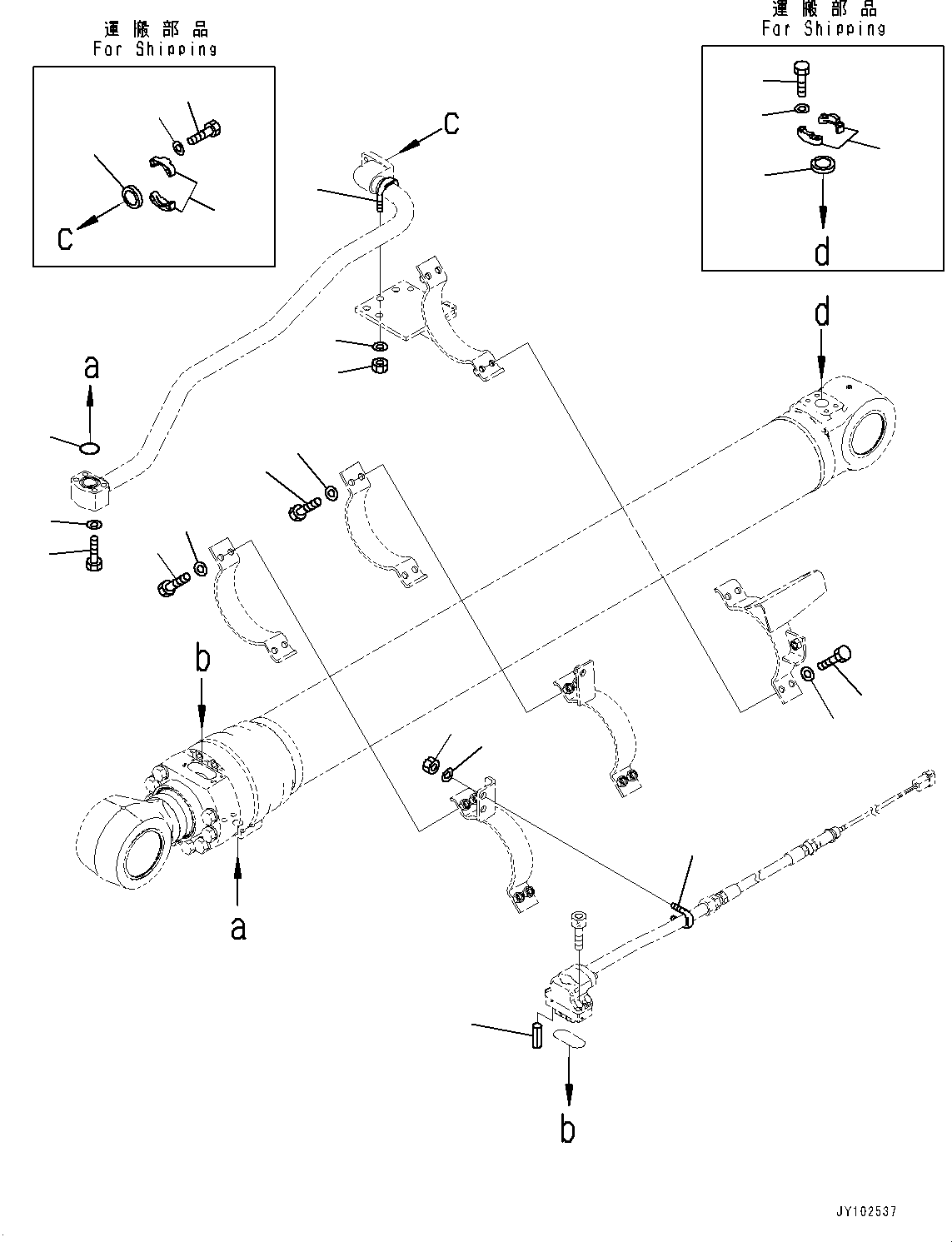 Komatsu parts book diagram for PC360LCI-11 S/N 94001-UP (For KAL): BOOM CYLINDER, INNER PARTS, BOOM CYLINDER, L.H. (3/3)(#90156-)