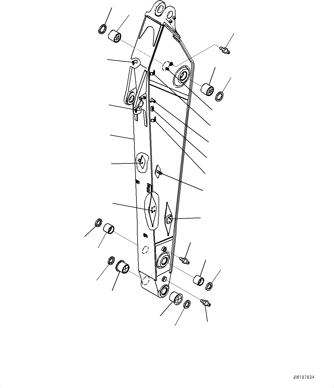 Komatsu parts book diagram for PC360LCI-11 S/N 94001-UP (For KAL): ARM, ARM AND BUSHING (3200MM, HEAVY DUTY TYPE, 1-ATTACHMENT, 500 HOURS LUBRICATION INTERVAL)(#90156-)