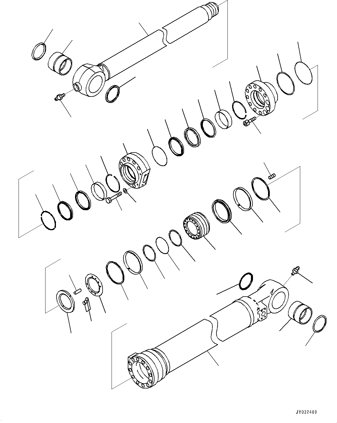 Komatsu parts book diagram for PC360LCI-11 S/N 94001-UP (For KAL): ARM, INNER PARTS, BUCKET CYLINDER (2/3)(#90156-)