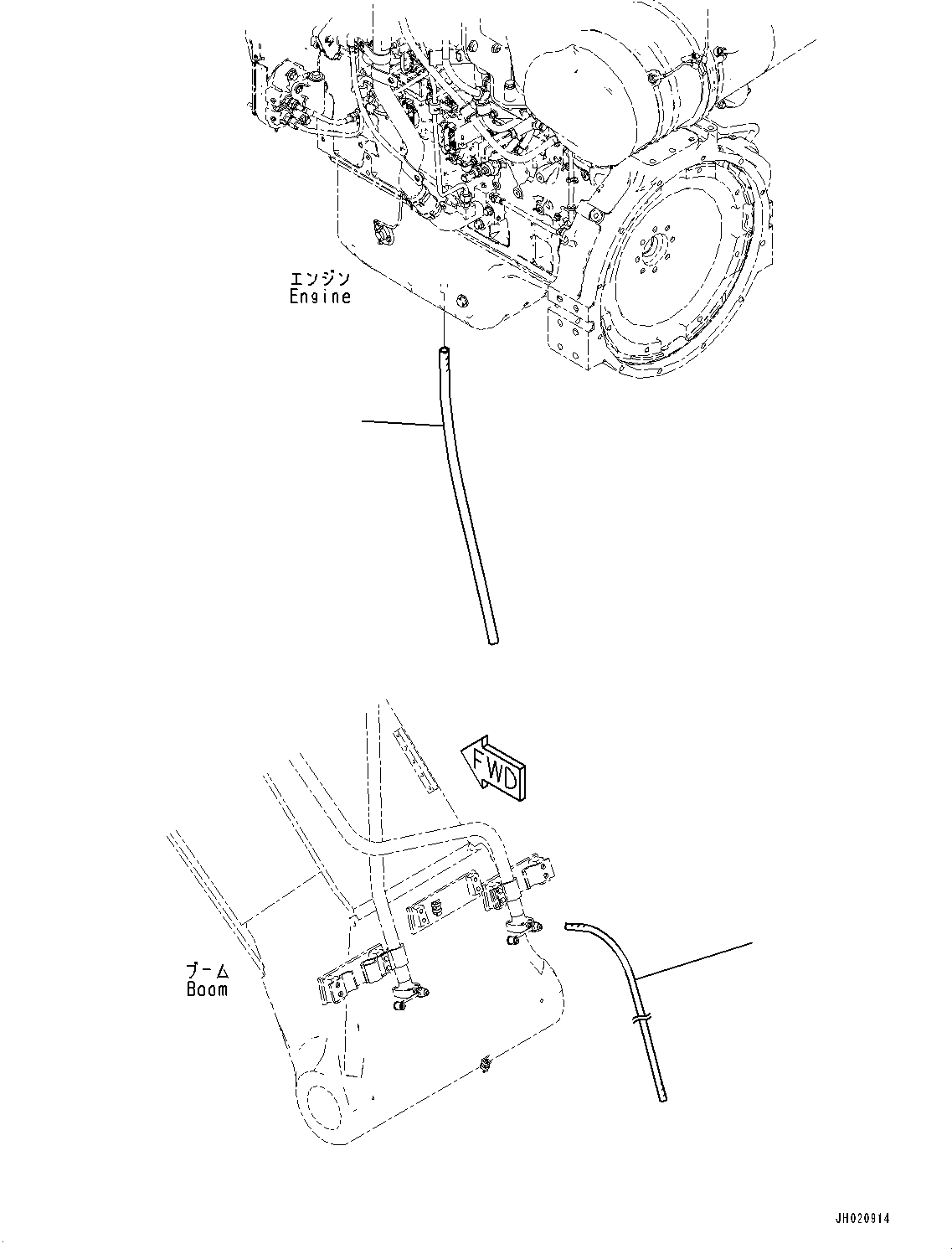 Komatsu parts book diagram for PC360LCI-11 S/N 94001-UP (For KAL): DRAIN HOSE, (1/2)(#90156-)