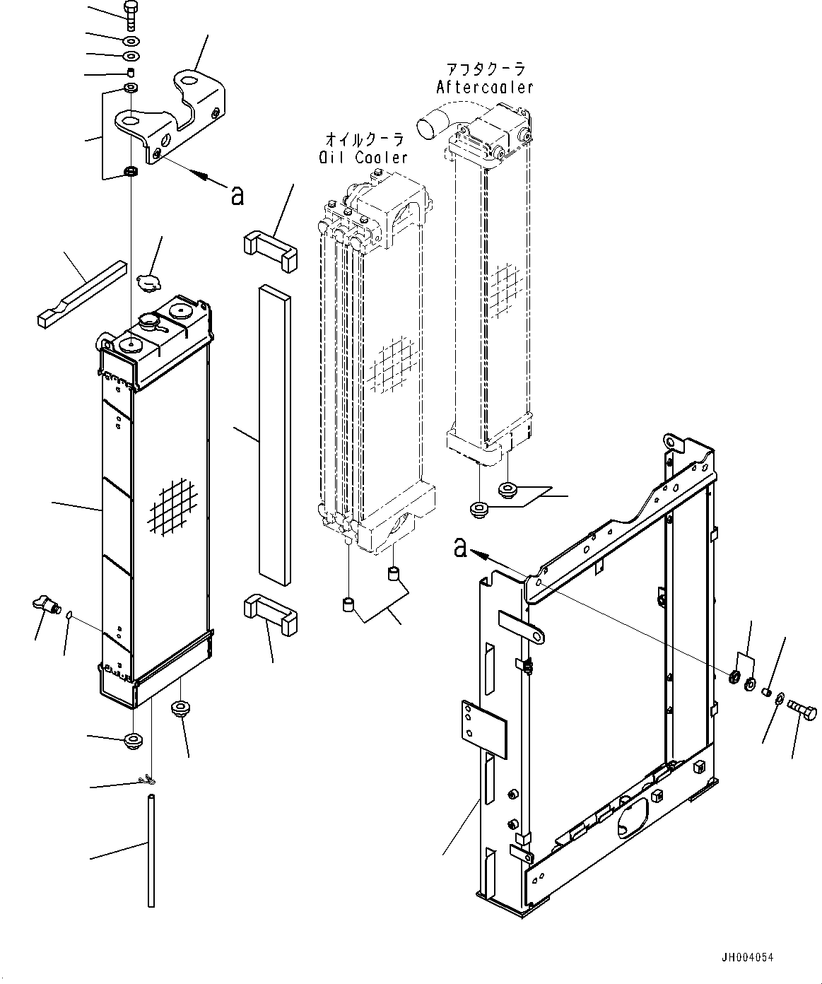 Komatsu parts book diagram for PC290LC-8 S/N 32001-UP: COOLING SYSTEM, RADIATOR(#30119-)