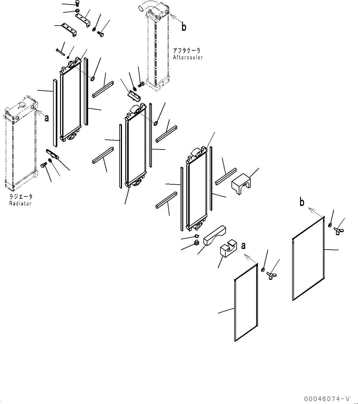 Komatsu parts book diagram for PC290LC-8 S/N 32001-UP: COOLING SYSTEM, OIL COOLER(#30117-)