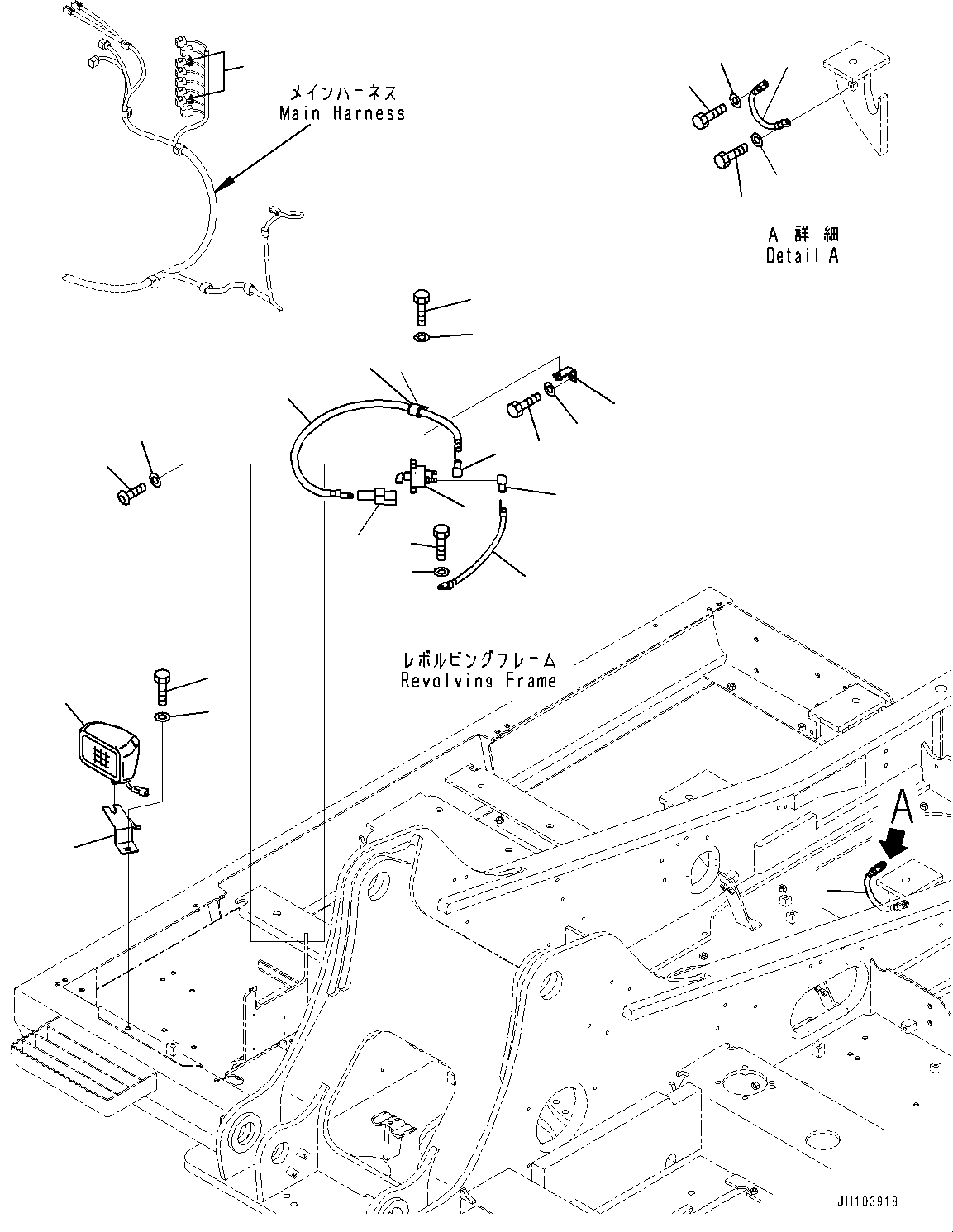 Komatsu parts book diagram for PC290LC-8 S/N 32001-UP: ELECTRIC WIRING HARNESS, BATTERY CABLE FOR DISCONNECT SWITCH(#30471-)