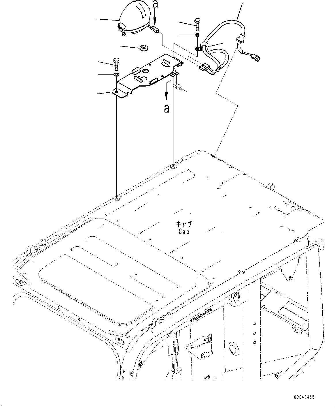 Komatsu parts book diagram for PC290LC-8 S/N 32001-UP: BEACON LAMP, (#30117-)
