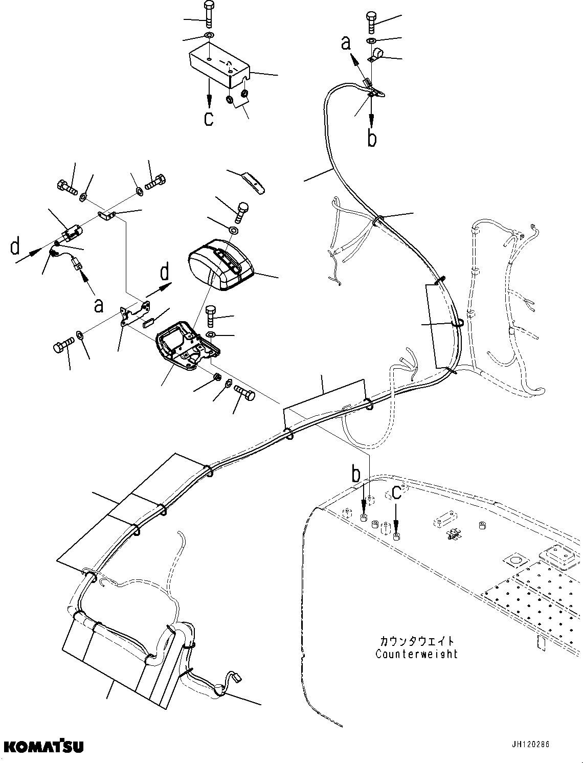 Komatsu parts book diagram for PC290LC-8 S/N 32001-UP: REARVIEW CAMERA, NO.2 (2-CAMERA)(#30990-)