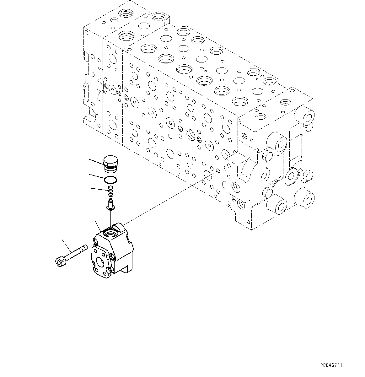 Komatsu parts book diagram for PC290LC-8 S/N 32001-UP: CONTROL VALVE, 7-SPOOL (17/21)(#30117-)
