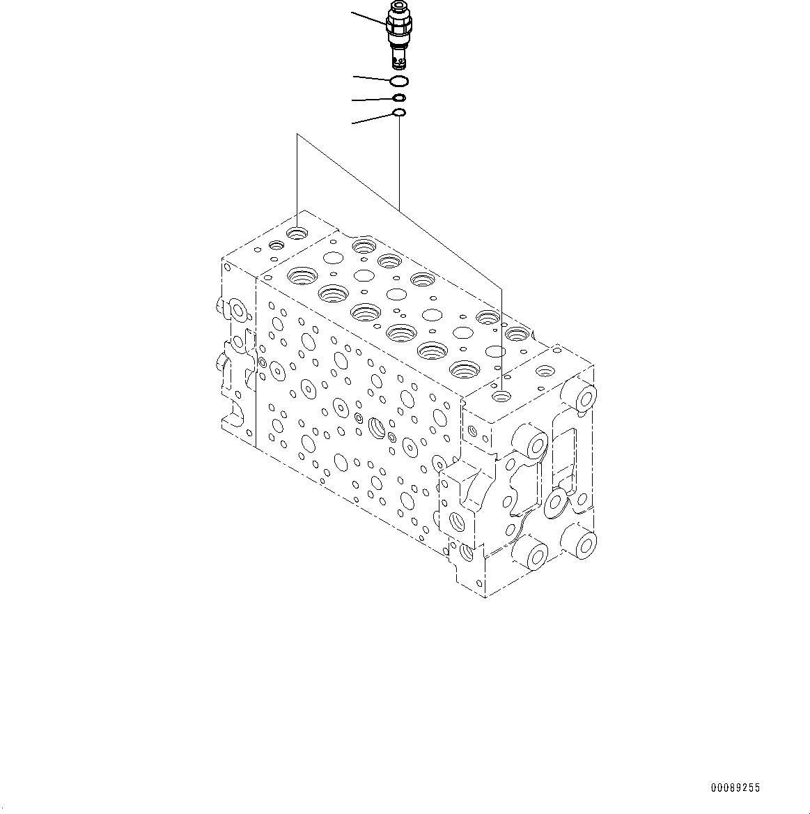 Komatsu parts book diagram for PC290LC-8 S/N 32001-UP: CONTROL VALVE, 6-SPOOL (9/18)(#30471-)
