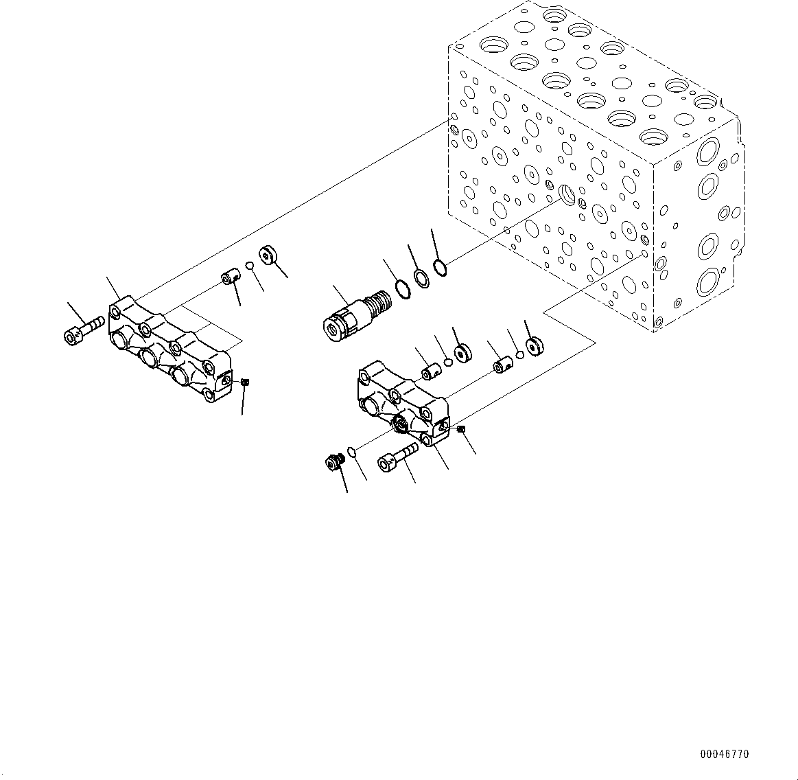 Komatsu parts book diagram for PC290LC-8 S/N 32001-UP: CONTROL VALVE, 6-SPOOL (10/18)(#30471-)