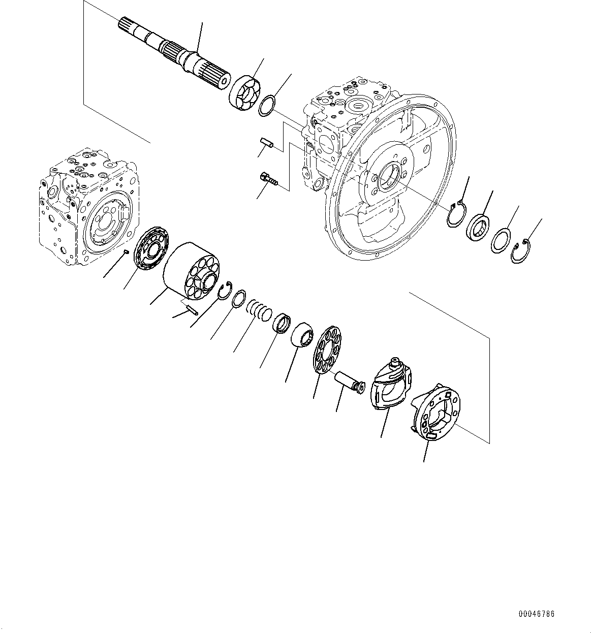 Komatsu parts book diagram for PC290LC-8 S/N 32001-UP: HYDRAULIC PUMP, PISTON PUMP (3/11)(#30471-)