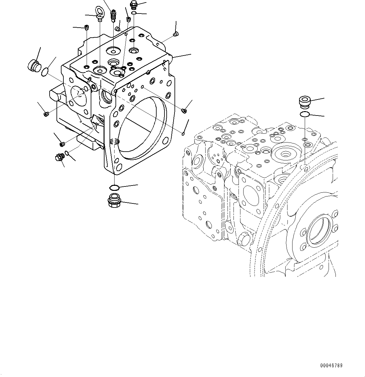 Komatsu parts book diagram for PC290LC-8 S/N 32001-UP: HYDRAULIC PUMP, PISTON PUMP (6/11)(#30471-)