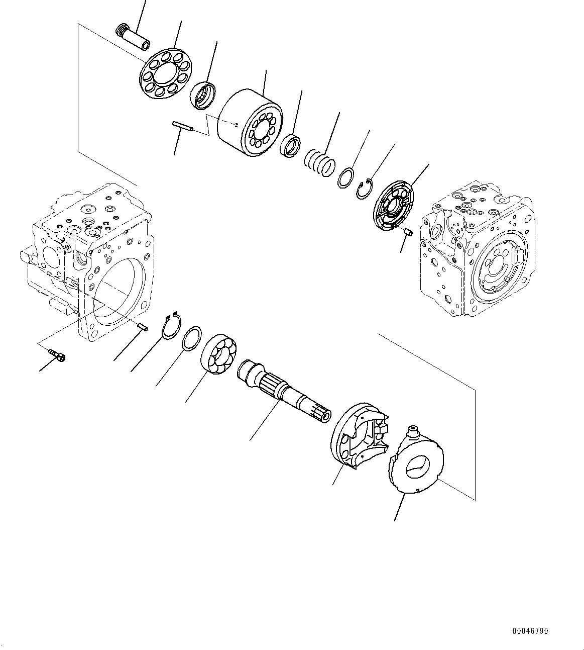Komatsu parts book diagram for PC290LC-8 S/N 32001-UP: HYDRAULIC PUMP, PISTON PUMP (7/11)(#30471-)