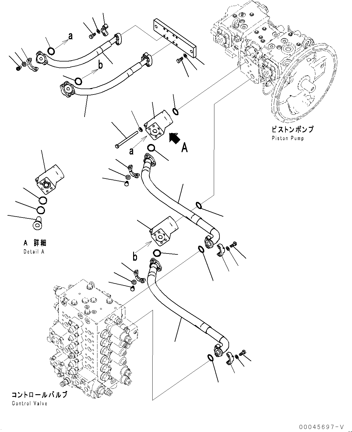 Komatsu parts book diagram for PC290LC-8 S/N 32001-UP: DELIVERY PIPING, (#30117-)