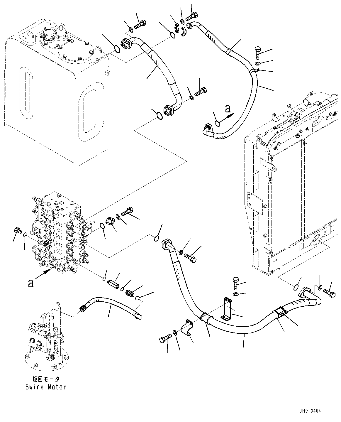 Komatsu parts book diagram for PC290LC-8 S/N 32001-UP: RETURN PIPING, (#30471-)