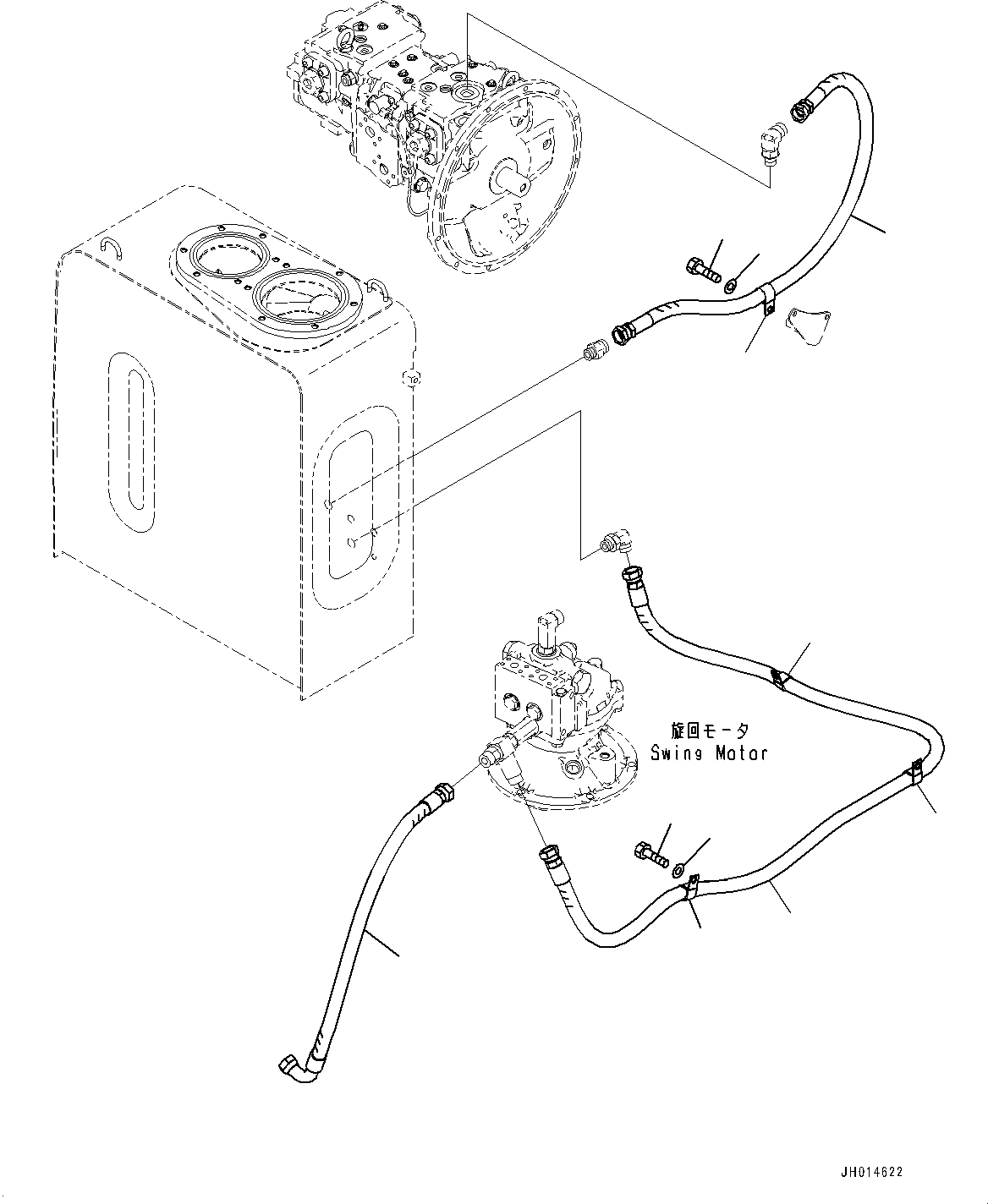 Komatsu parts book diagram for PC290LC-8 S/N 32001-UP: DRAIN PIPING, (#30471-)