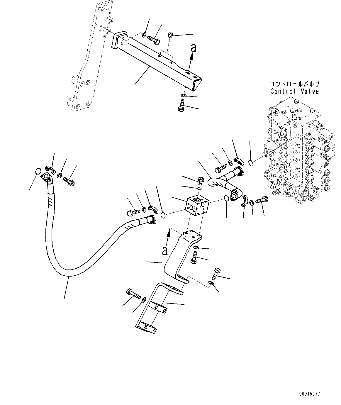 Komatsu parts book diagram for PC290LC-8 S/N 32001-UP: ACTUATOR PIPING, MAIN PIPING, L.H.(#30117-)