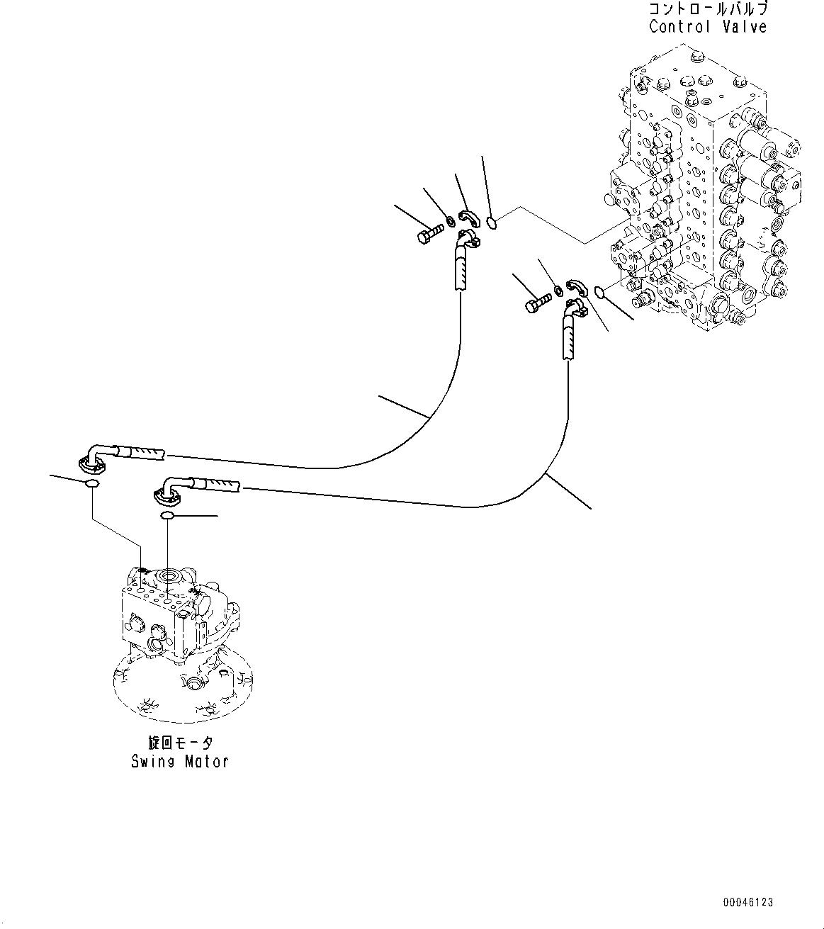 Komatsu parts book diagram for PC290LC-8 S/N 32001-UP: SWING PIPING, (#30471-)