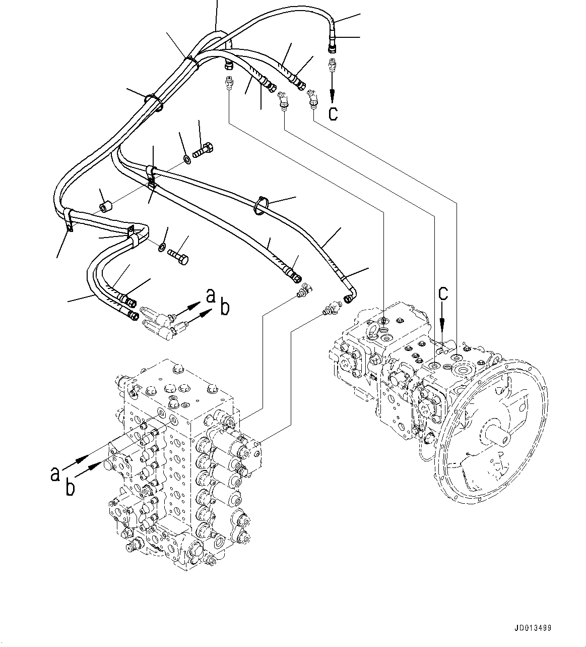 Komatsu parts book diagram for PC290LC-8 S/N 32001-UP: LS PIPING, (#30471-)