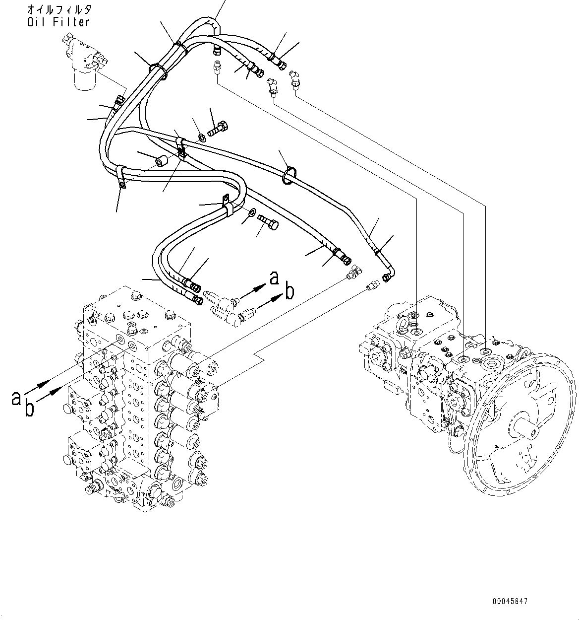Komatsu parts book diagram for PC290LC-8 S/N 32001-UP: LS PIPING, (1-ADDITIONAL ACTUATOR PIPING, ACCUMULATOR)(#30117-)