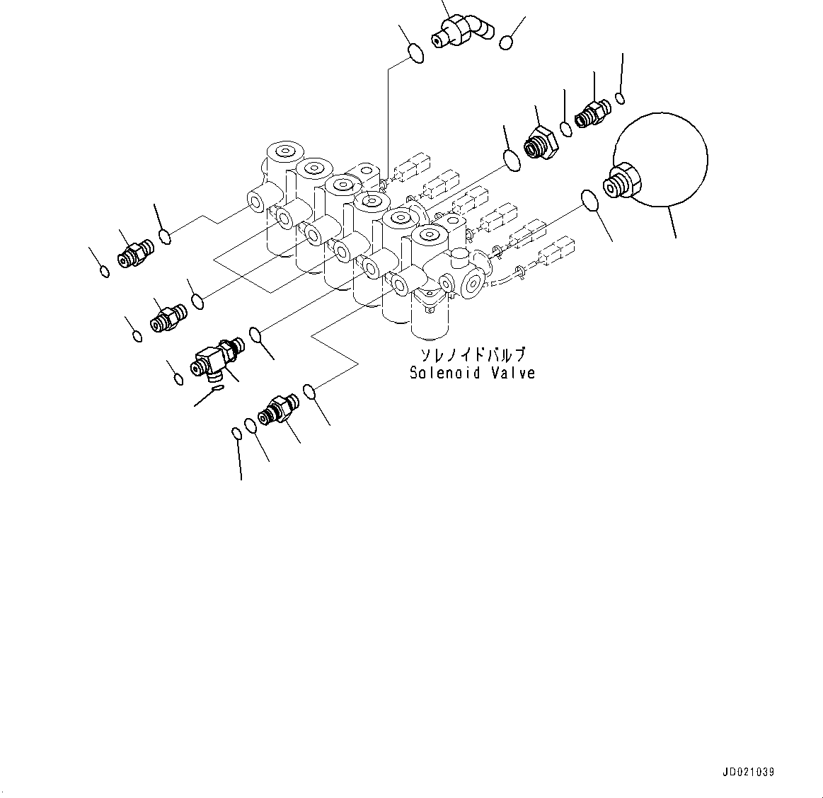 Komatsu parts book diagram for PC290LC-8 S/N 32001-UP: SOLENOID VALVE, RELATED PARTS(#30117-)