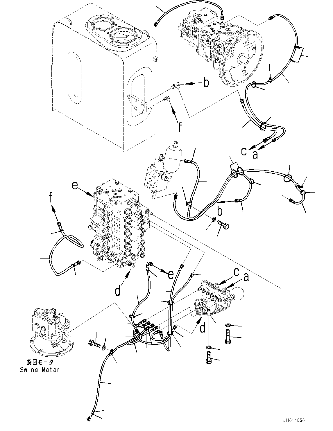 Komatsu parts book diagram for PC290LC-8 S/N 32001-UP: SOLENOID VALVE, PIPING (1-ADDITIONAL ACTUATOR PIPING, ACCUMULATOR)(#30117-)